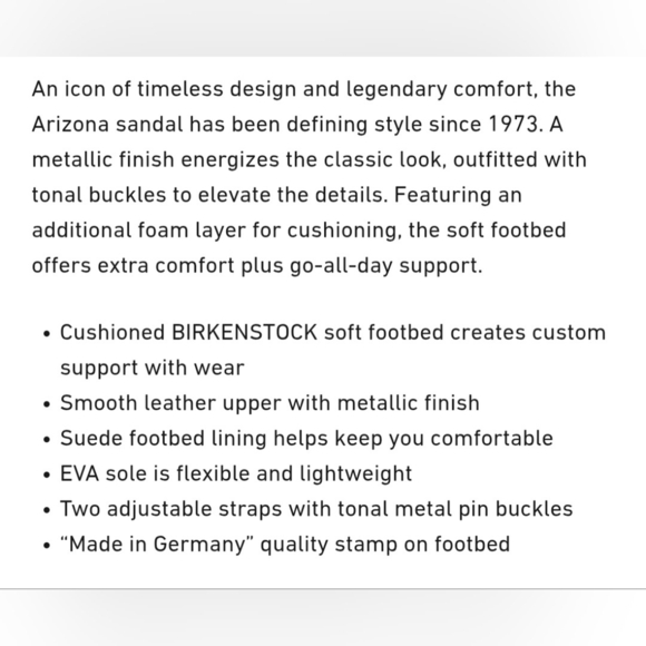 Birkenstock Arizona Leather Metallic Copper Sandals W7 M5 Casual Comfy Beach - Picture 16 of 16